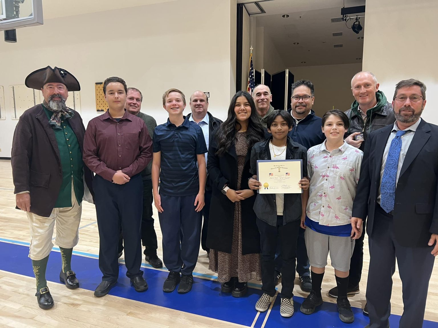 Flag certificate presentation sons of the american revolution